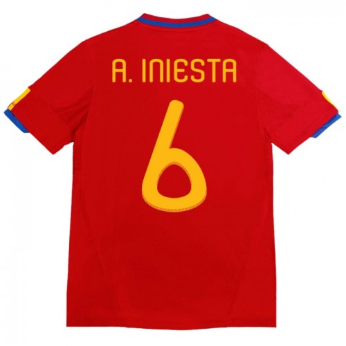 Maillot de Foot Espagne A. Iniesta 6 2010 Domicile Retro Maillot de Foot Espagne A. Iniesta 6 2010 Domicile Retro